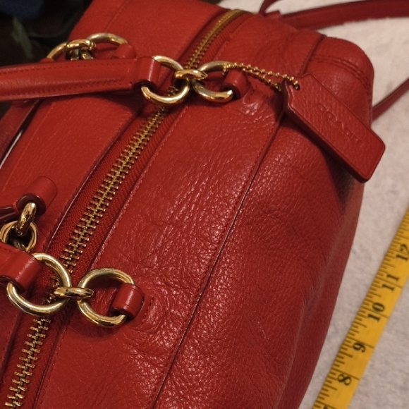 Coach Cherry Red Leather Satchel - Picture 2 of 16